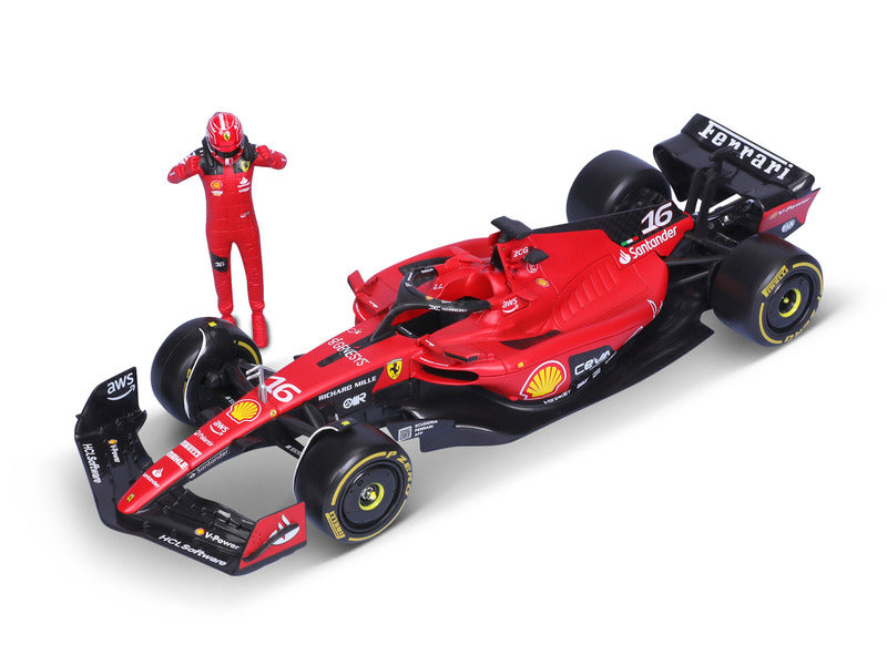 Ferrari modelové auto, SF-23, Charles Leclerc, 1:24, bburago, s pilotom