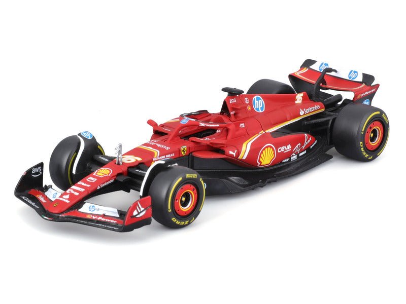 Model auta Ferrari, Charles Leclerc, SF-24, bburago, červené 🔥