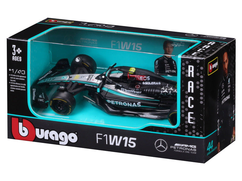 Mercedes modelové auto, Bburago, Lewis Hamilton, č. 44, 1:43, F1W15