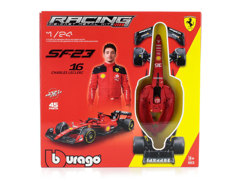 Ferrari modelová súprava, bburago, 1:24, Charles Leclerc, #16, SF-23