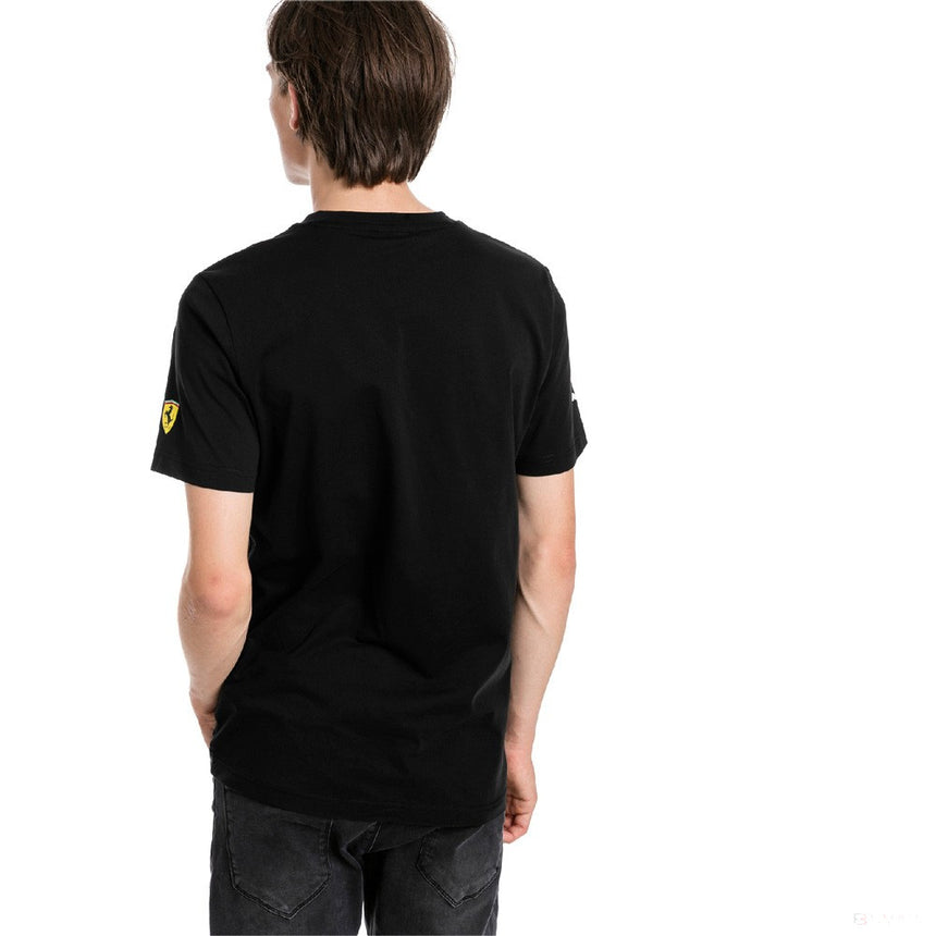 Ferrari tričko, Puma Big Shield s okrúhlym výstrihom, čierne, 2019 - FansBRANDS®