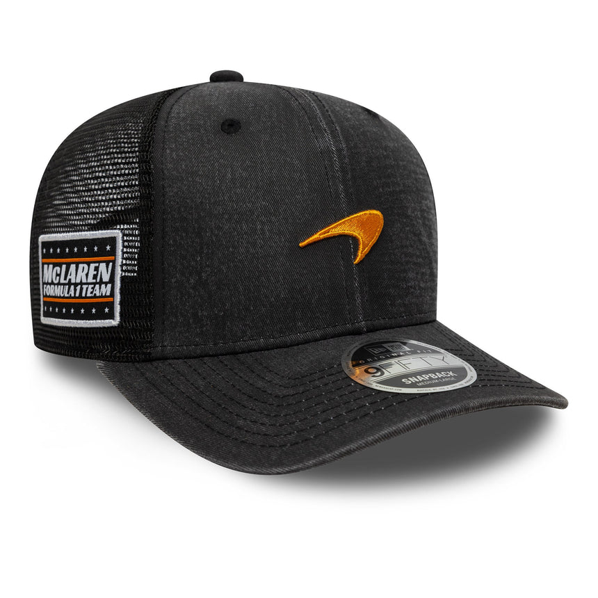 Mclaren čiapka, trucker, vypraná, New Era, 9FORTY, čierna