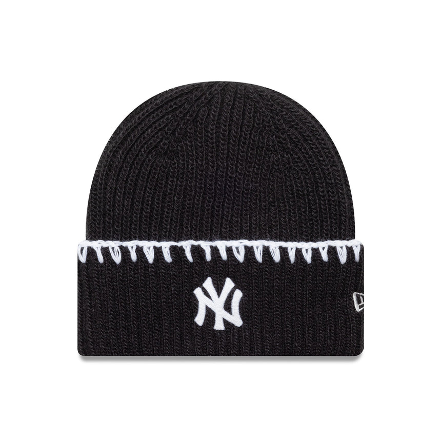 New York Yankees čiapka beanie, hrubé prešitie, New Era, čierna