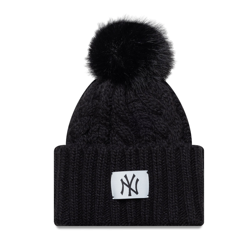 New York Yankees čiapka, dámska, s širokou manžetou, New Era, čierna