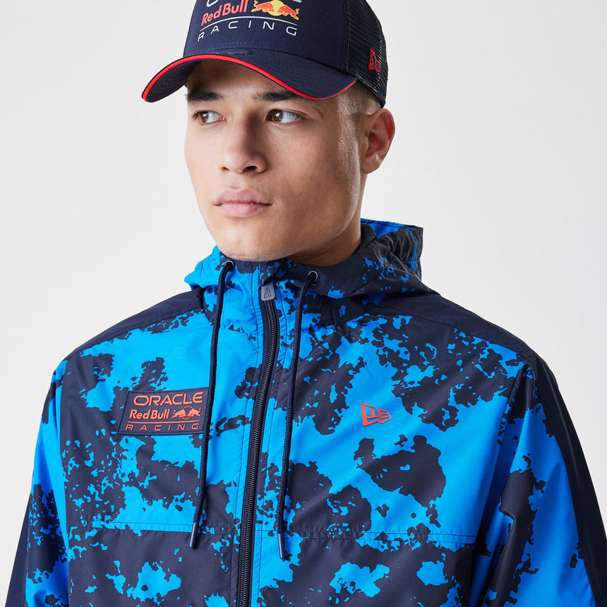 Bunda Red Bull Racing, Windrunner, New Era, kamufláž, modrá