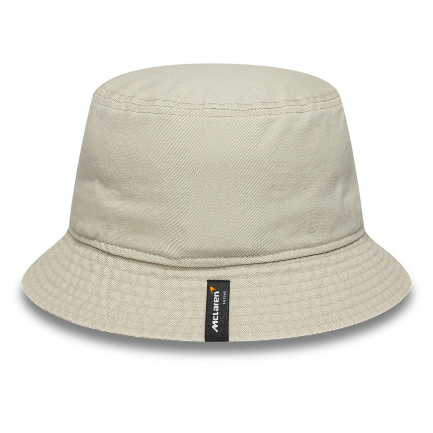 McLaren x Reiss bucket hat, taperovaný strih, New Era, biela