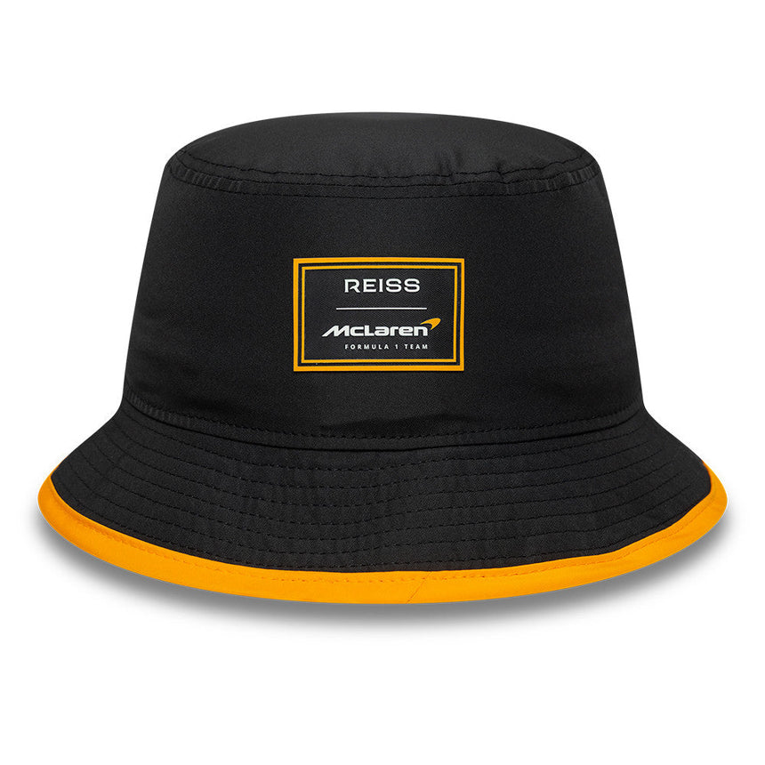 McLaren x Reiss bucket hat, sezónny, zužovaný, New Era, 9FORTY, čierna