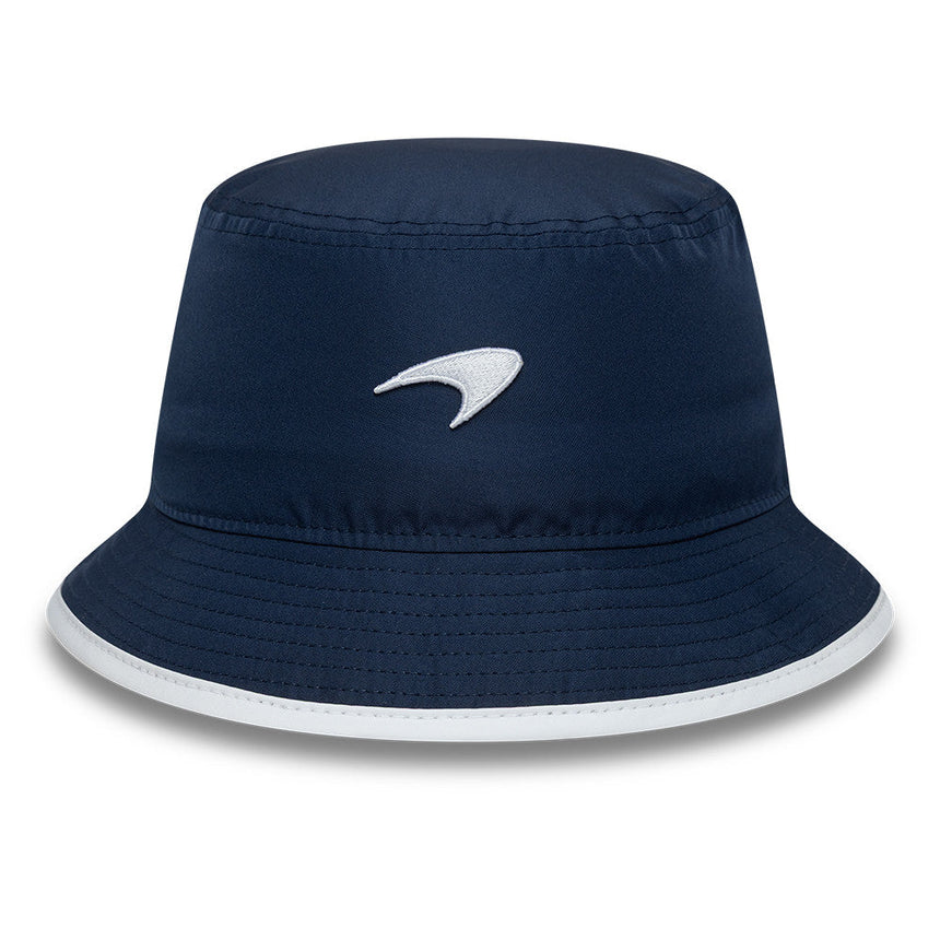 Klobúk bucket typu McLaren x Reiss, sezónny, zúžený, New Era, 9FORTY, modrá
