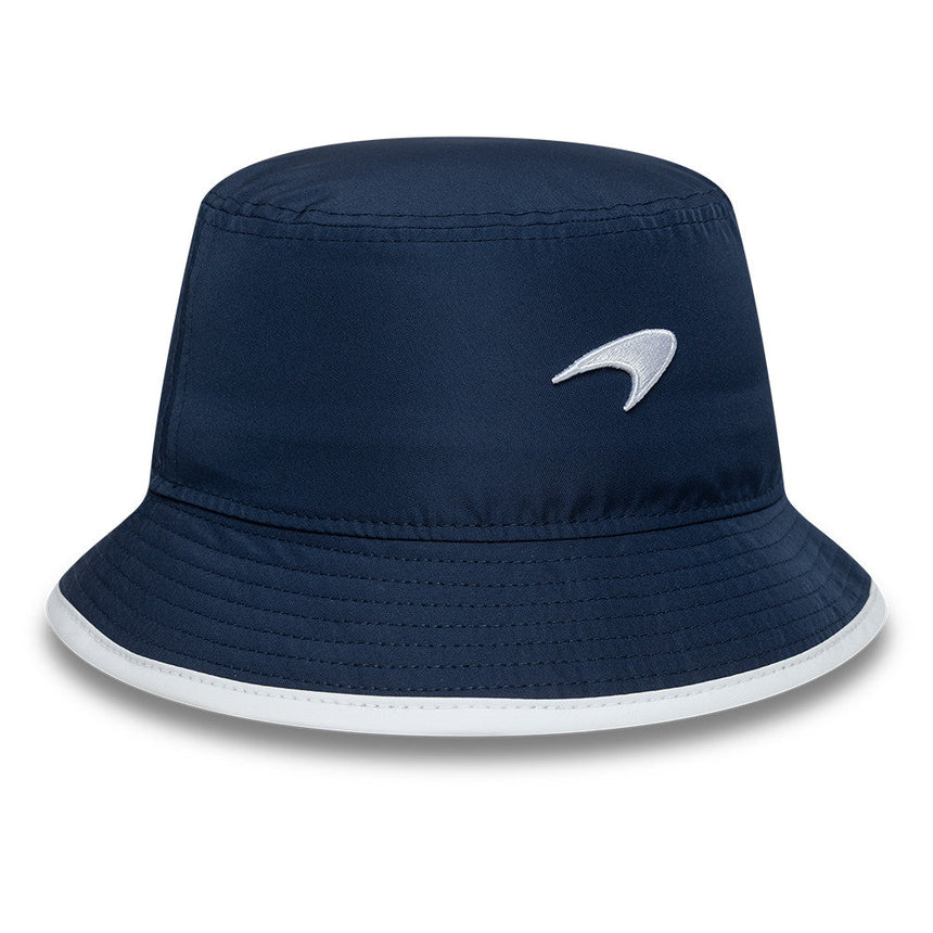 Klobúk bucket typu McLaren x Reiss, sezónny, zúžený, New Era, 9FORTY, modrá