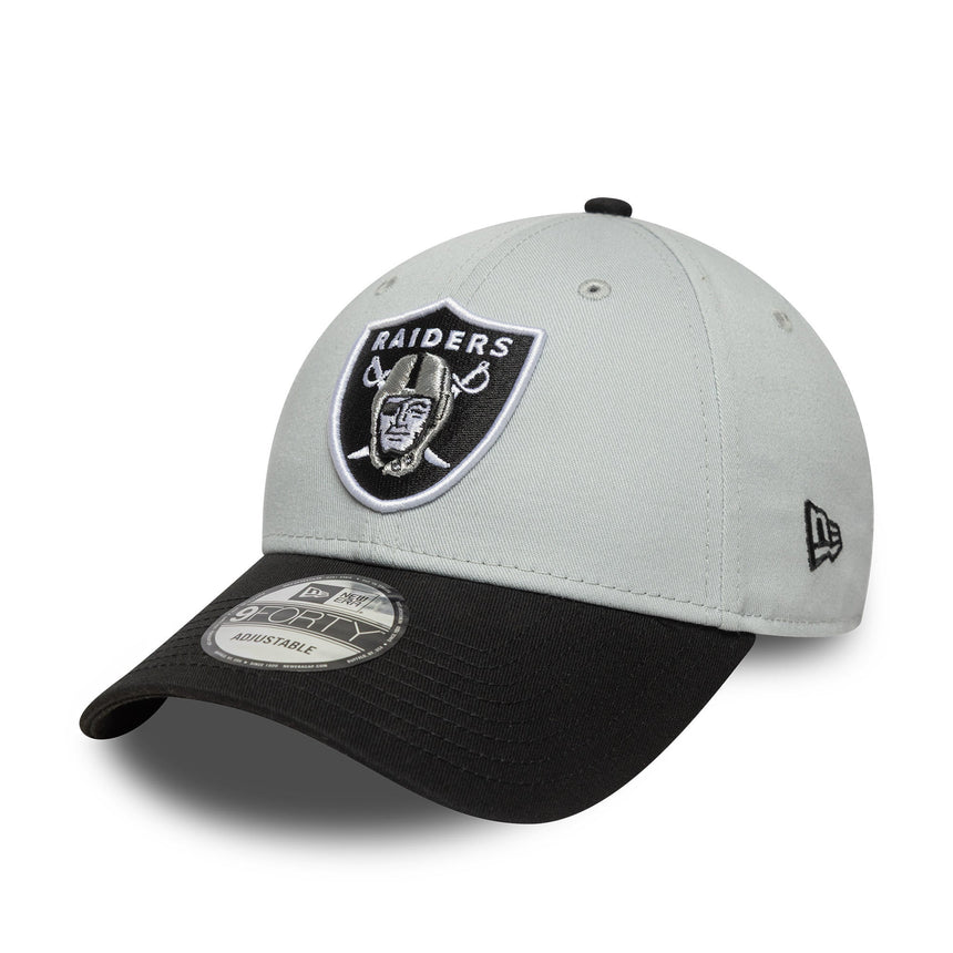 šiltovka Las Vegas Raiders, dvojfarebný pin, New Era, 9FORTY, bočná nášivka, čierno-biela