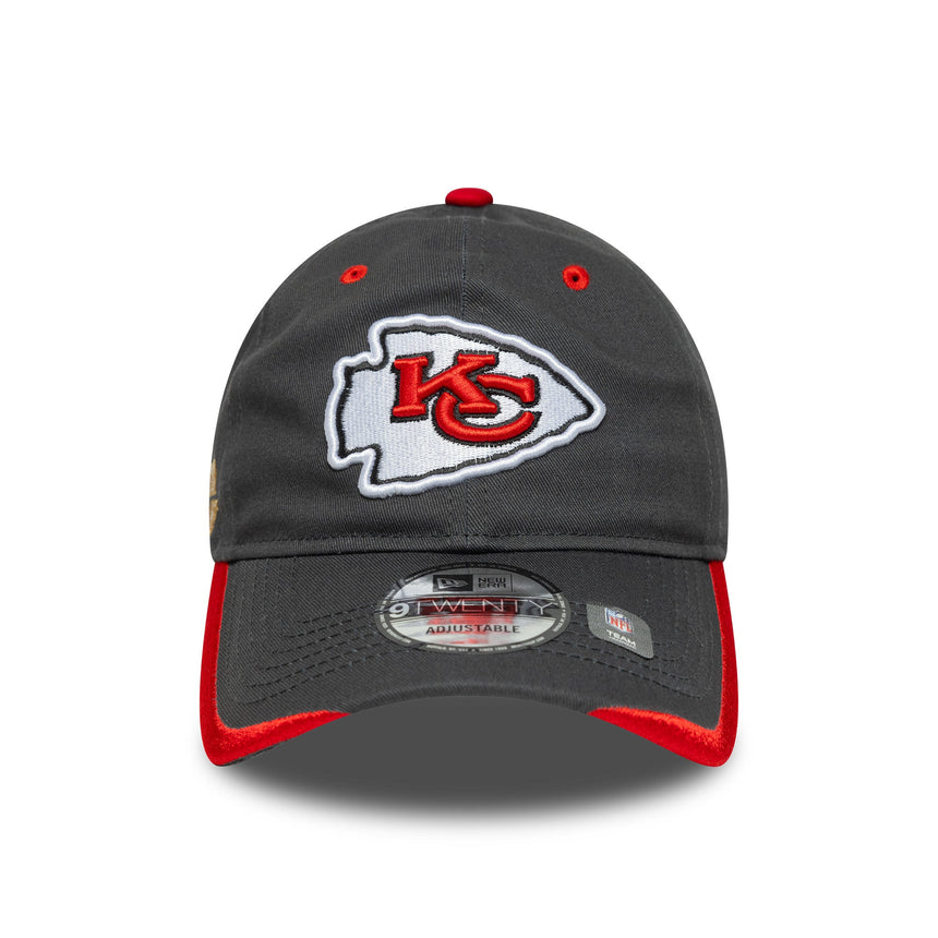 Šiltovka Kansas City Chiefs, tímový odznak, New Era, 9TWENTY, jednobarevná, šedá