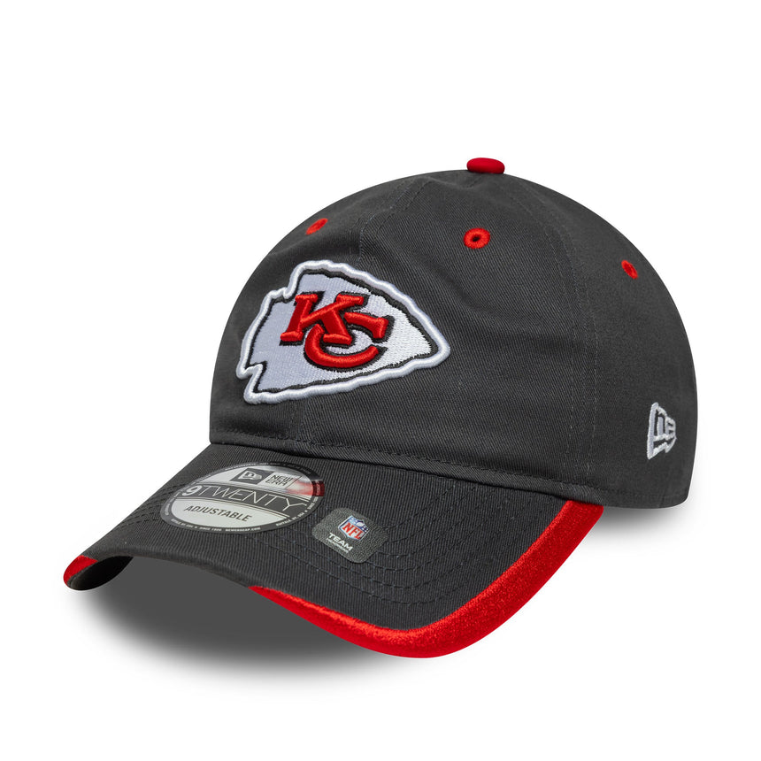 Šiltovka Kansas City Chiefs, tímový odznak, New Era, 9TWENTY, jednobarevná, šedá