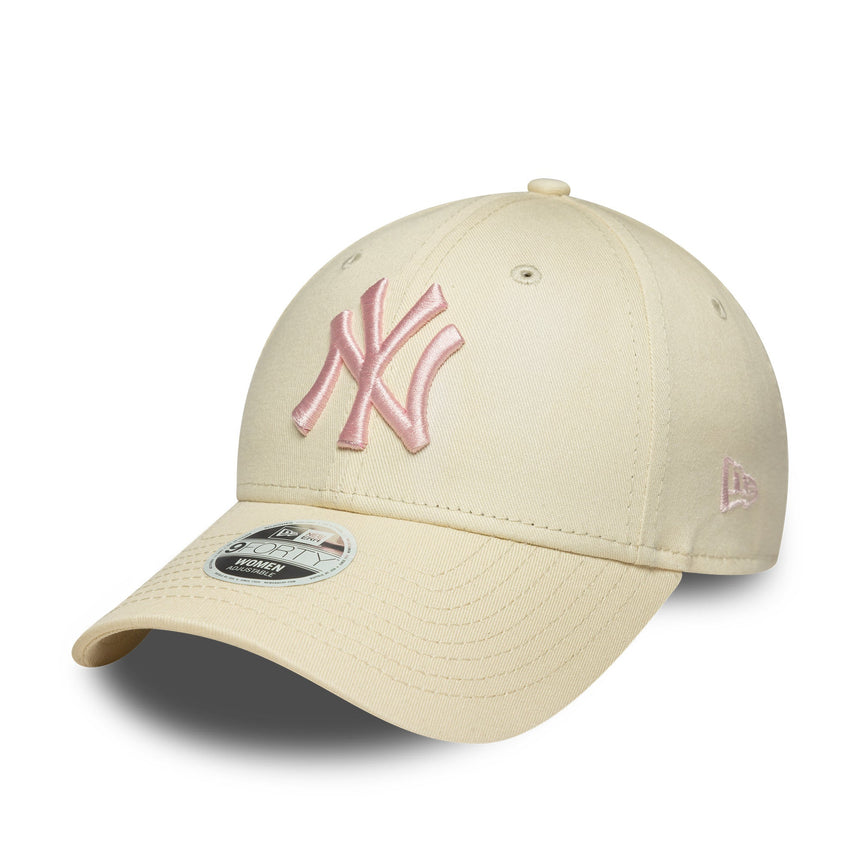 Čiapka New York Yankees, dámska, New Era, 9FORTY, biela