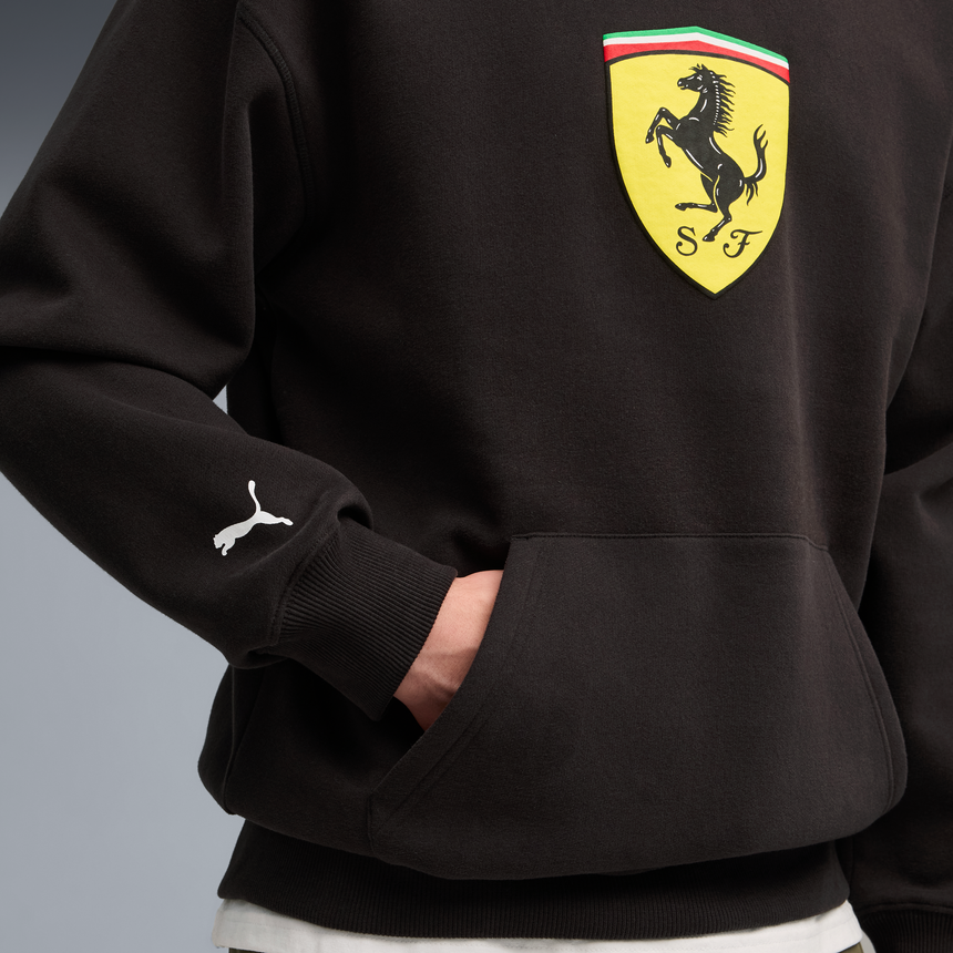 Ferrari mikina s kapucňou, Puma, športové oblečenie, štítové logo, čierna 🔥