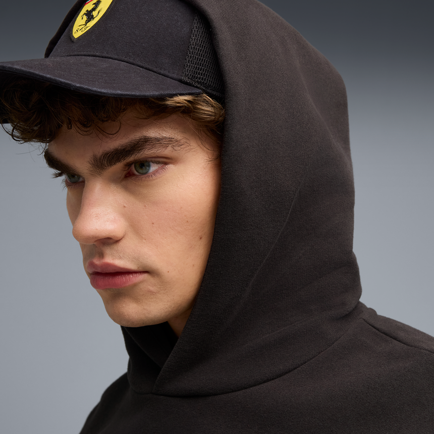 Ferrari mikina s kapucňou, Puma, športové oblečenie, štítové logo, čierna 🔥