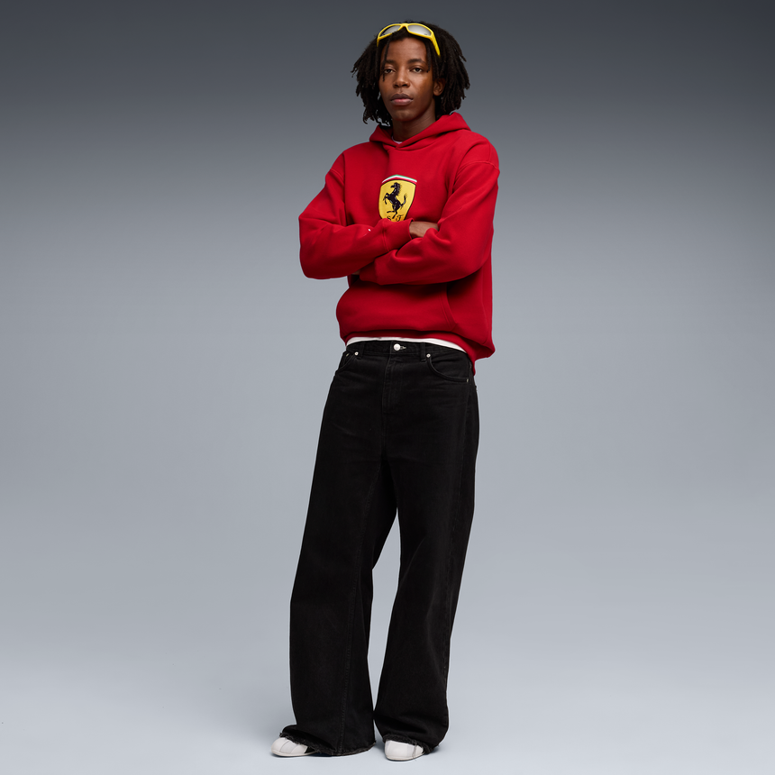 Ferrari mikina s kapucňou, Puma, športové oblečenie, štítové logo, červená 🔥