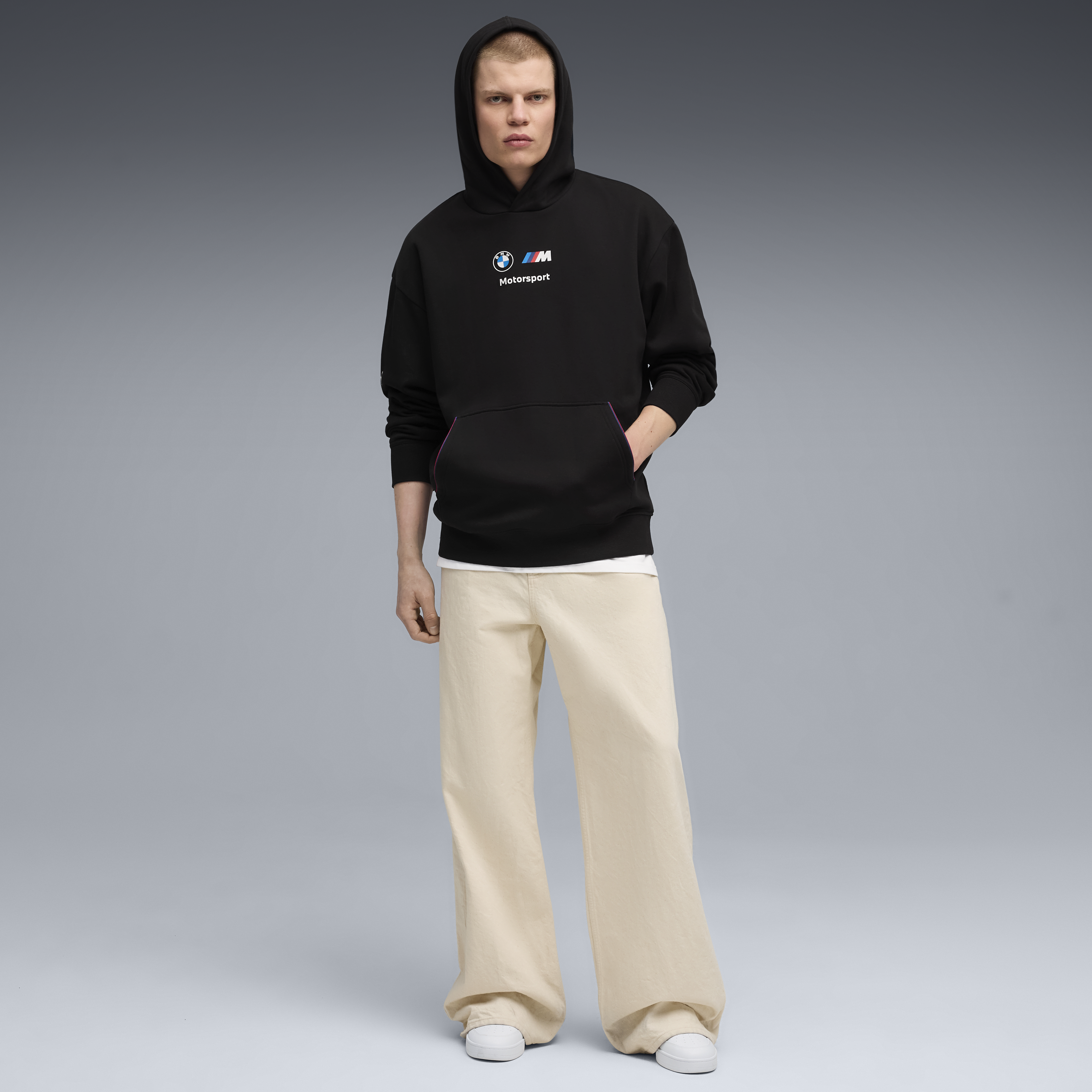 BMW flísová mikina s kapucňou, Puma, MMS, essential+, čierna 🔥