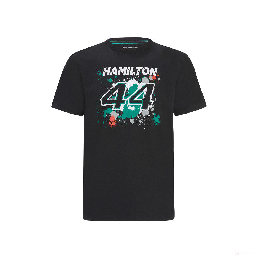 Tričko Mercedes Lewis Hamilton, LEWIS #44, čierne, 2022 - FansBRANDS®