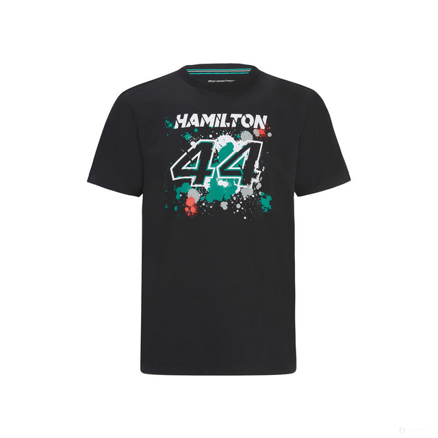 Tričko Mercedes Lewis Hamilton, LEWIS #44, čierne, 2022 - FansBRANDS®