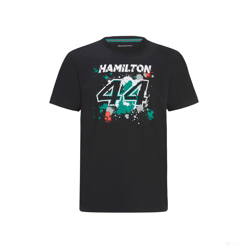 Tričko Mercedes Lewis Hamilton, LEWIS #44, čierne, 2022 - FansBRANDS®