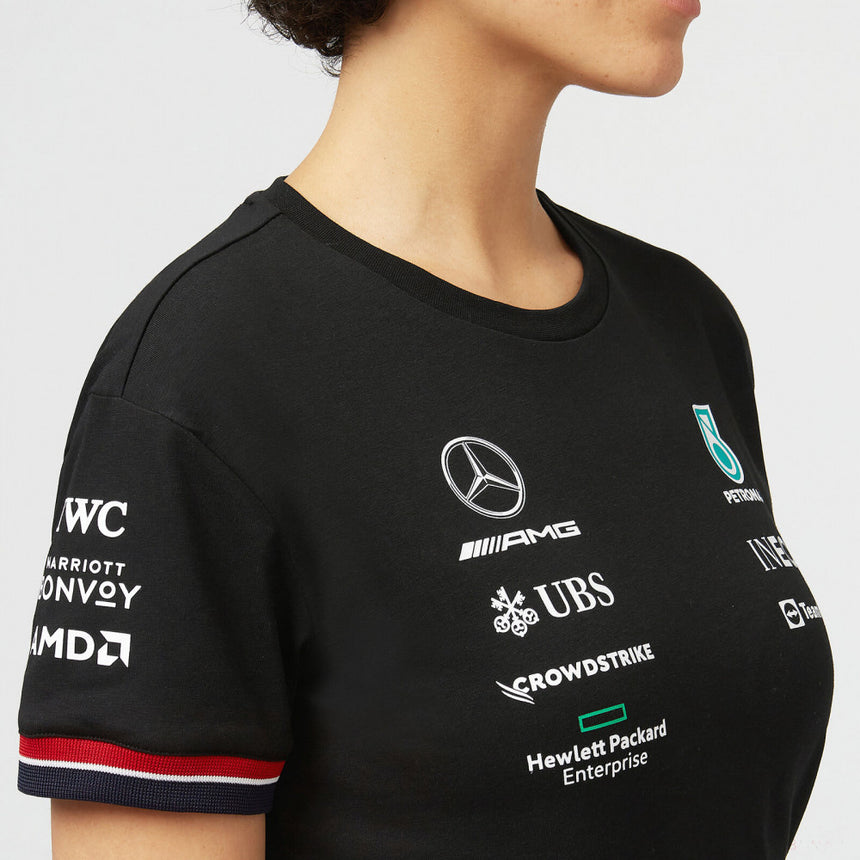 Dámske tričko Mercedes, tímové, čierne, 2022 - FansBRANDS®