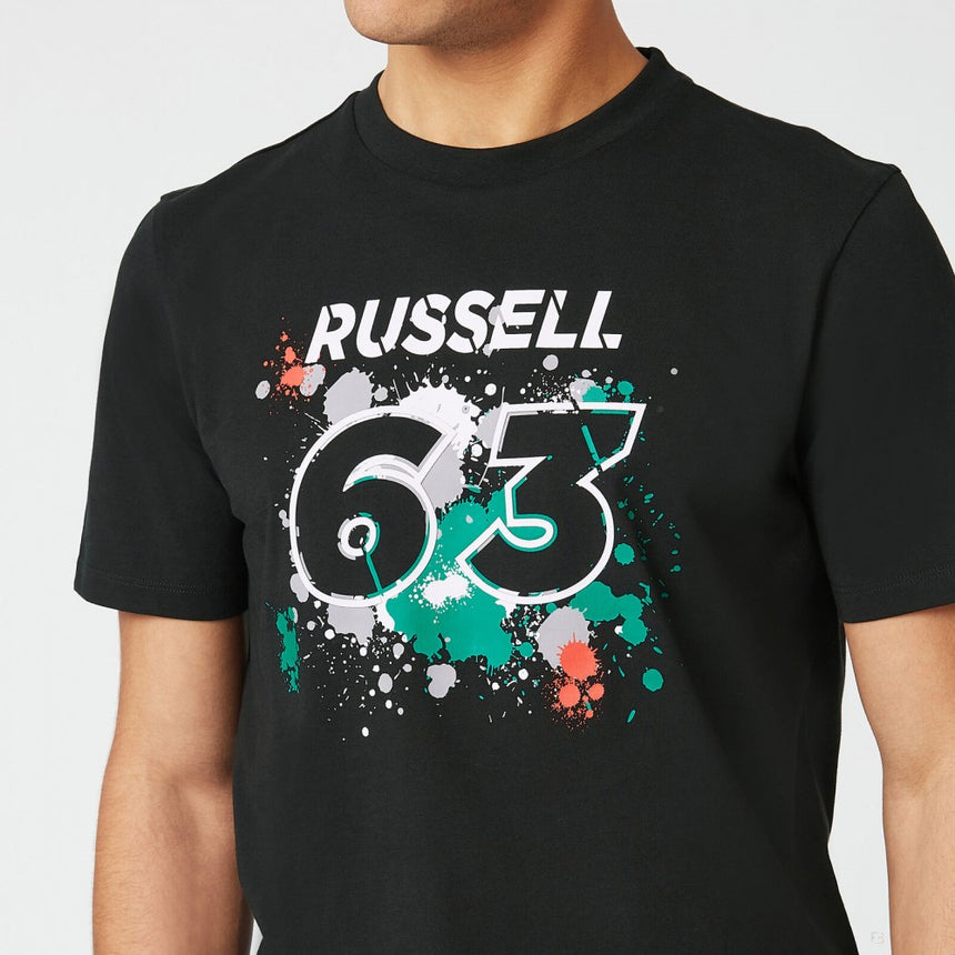 Tričko Mercedes George Russell, GEORGE #63, čierne, 2022 - FansBRANDS®