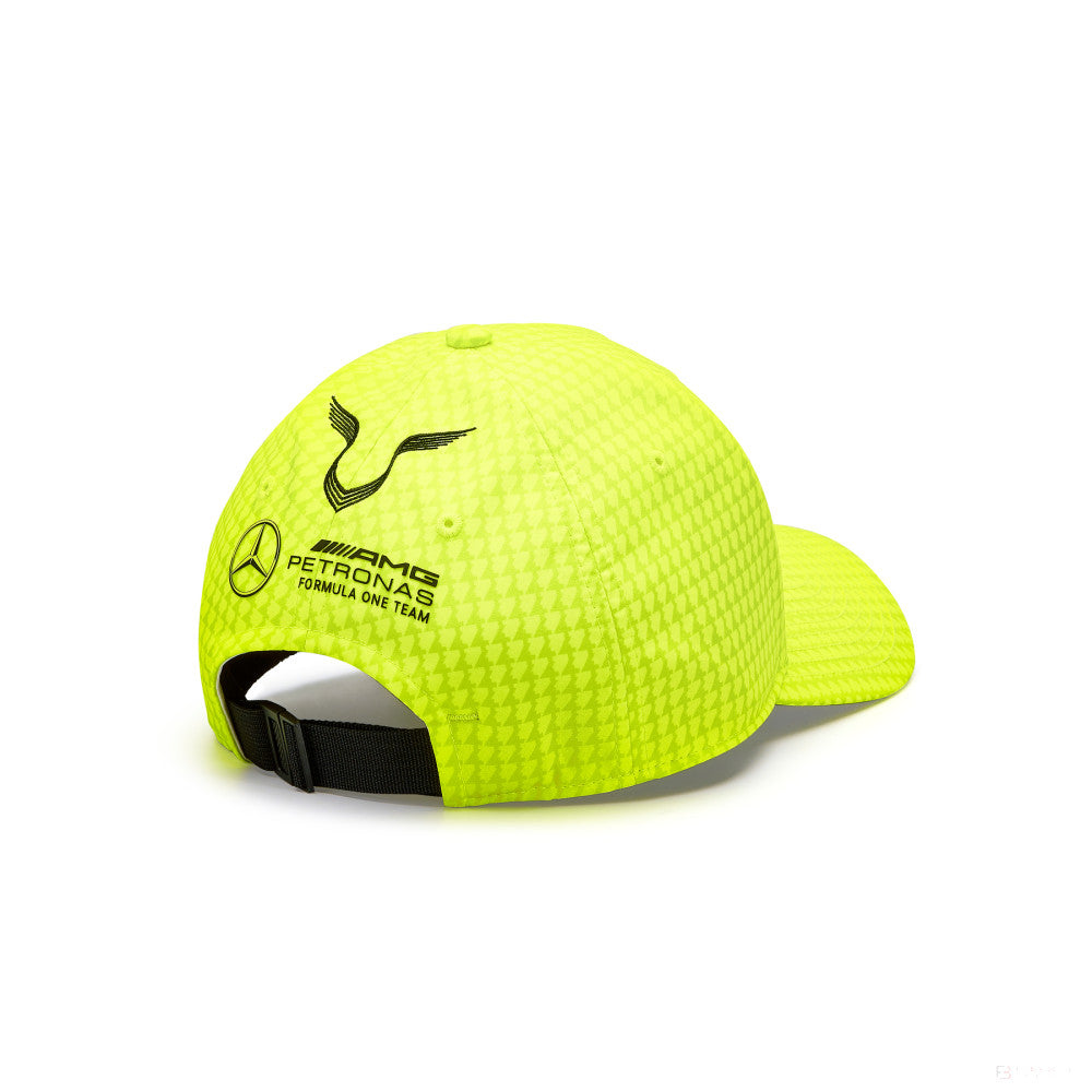 Mercedes baseball cap, Lewis Hamilton, kids, neon yellow, 2023 - FansBRANDS®