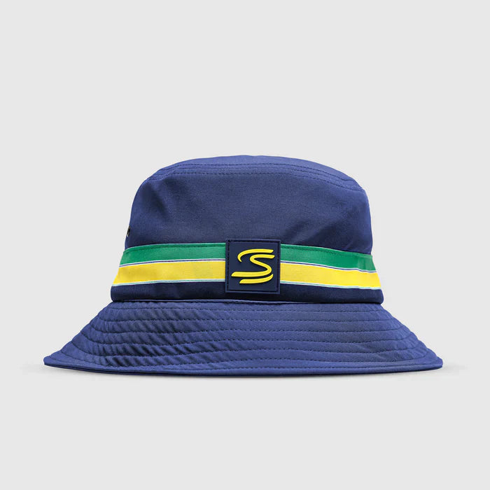 Ayrton Senna bucket hat, pruhovaný, modrý