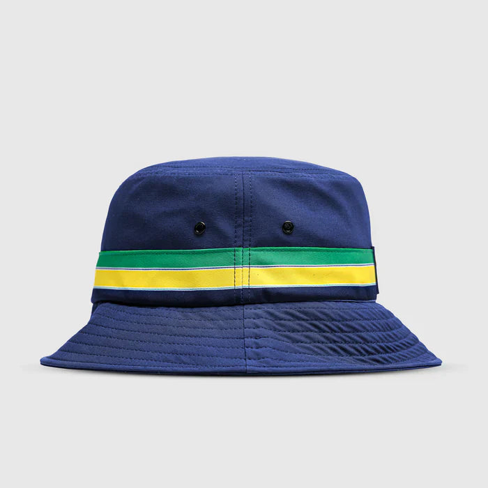 Ayrton Senna bucket hat, pruhovaný, modrý