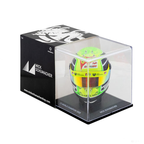 Mini prilba Mick Schumacher, mierka 1:4, zelená, 2020 - FansBRANDS®