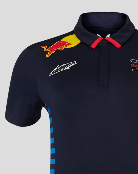 Red Bull tričko s golierom, Castore, Max Verstappen, Dámske, modrá, 2024 - FansBRANDS®