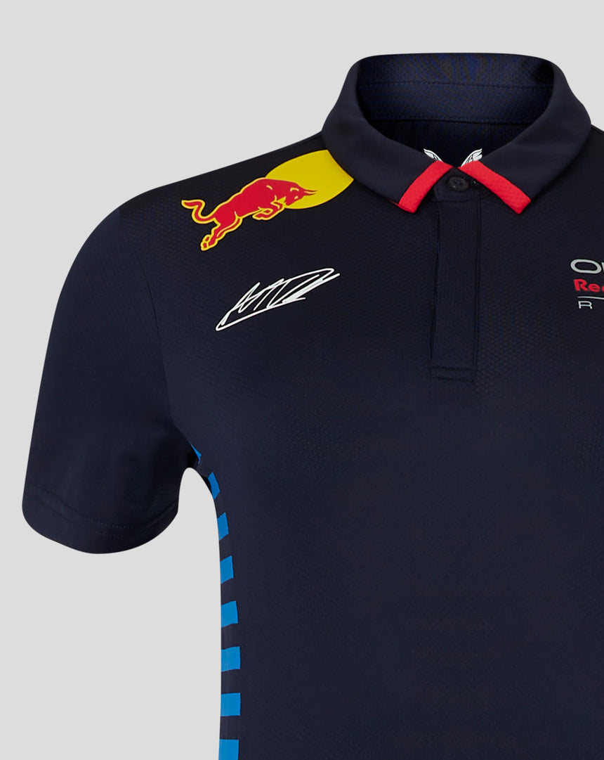 Red Bull tričko s golierom, Castore, Max Verstappen, Dámske, modrá, 2024 - FansBRANDS®