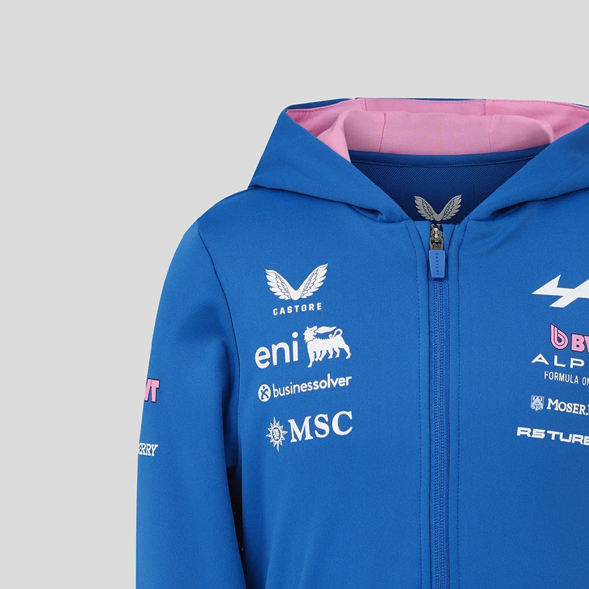 Alpine detská mikina s plným zipsom, tímová, modrá