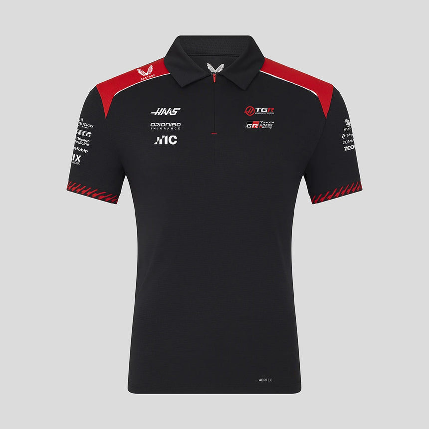 Haas F1 polo, tím, čierna