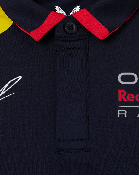 Red Bull tričko s golierom, Castore, Sergio Perez, modrá, 2024 - FansBRANDS®