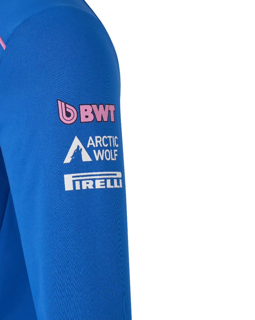 Alpine mikina s 1/4 zipsom, tímová, modrá