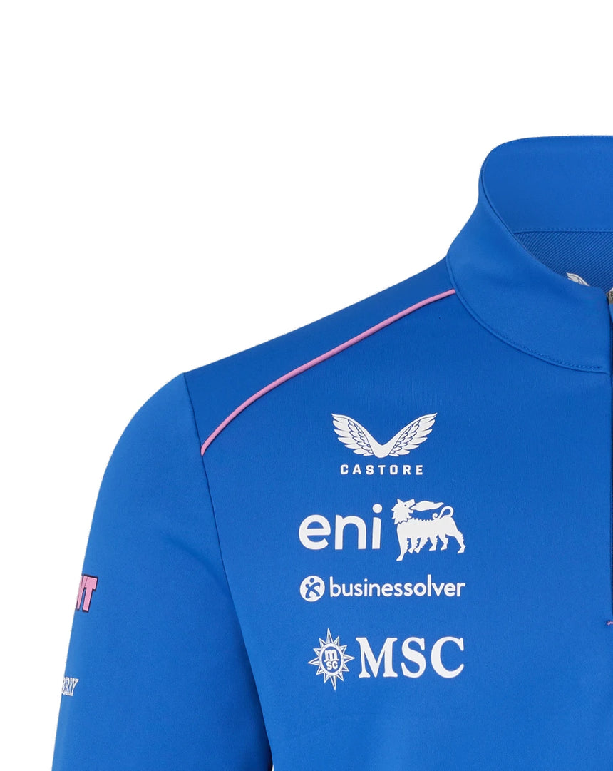 Alpine mikina s 1/4 zipsom, tímová, modrá