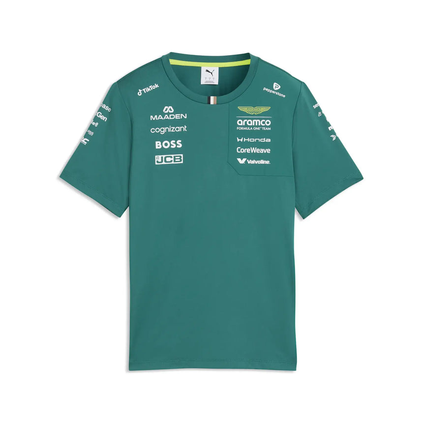 Aston Martin dámske tričko, tím, Puma, zelené, 2026
