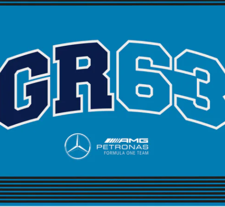 Mercedes Flagge, 90x120cm, George Russell, Blau, ohne Mast