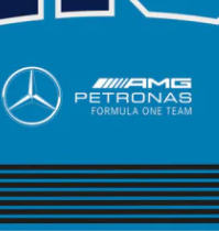 Mercedes Flagge, 90x120cm, George Russell, Blau, ohne Mast