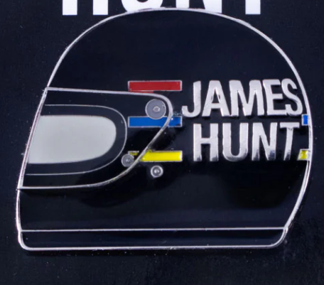 James Hunt Pin, prilba 1976, čierna, 2019