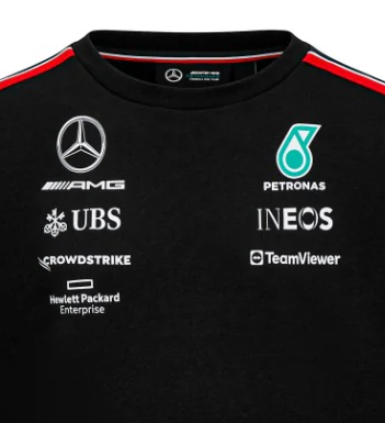 Mercedes sweatshirt, Team crew, Black 2023