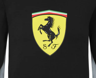 Detský sveter Ferrari, štít, čierny, 2021