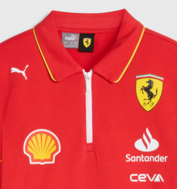 Ferrari tričko s golierom, Puma, tímové, detské, červená, 2024