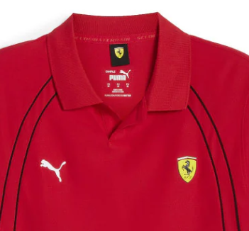 Ferrari tričko s golierom, Puma, race, červená