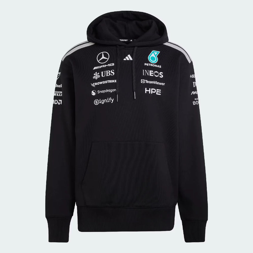 Mercedes Kapucnis Pulóver, tím, pretekár, adidas, čierny, 2026