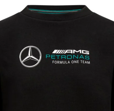 Mercedes crew mikina, Ženy, Čierna