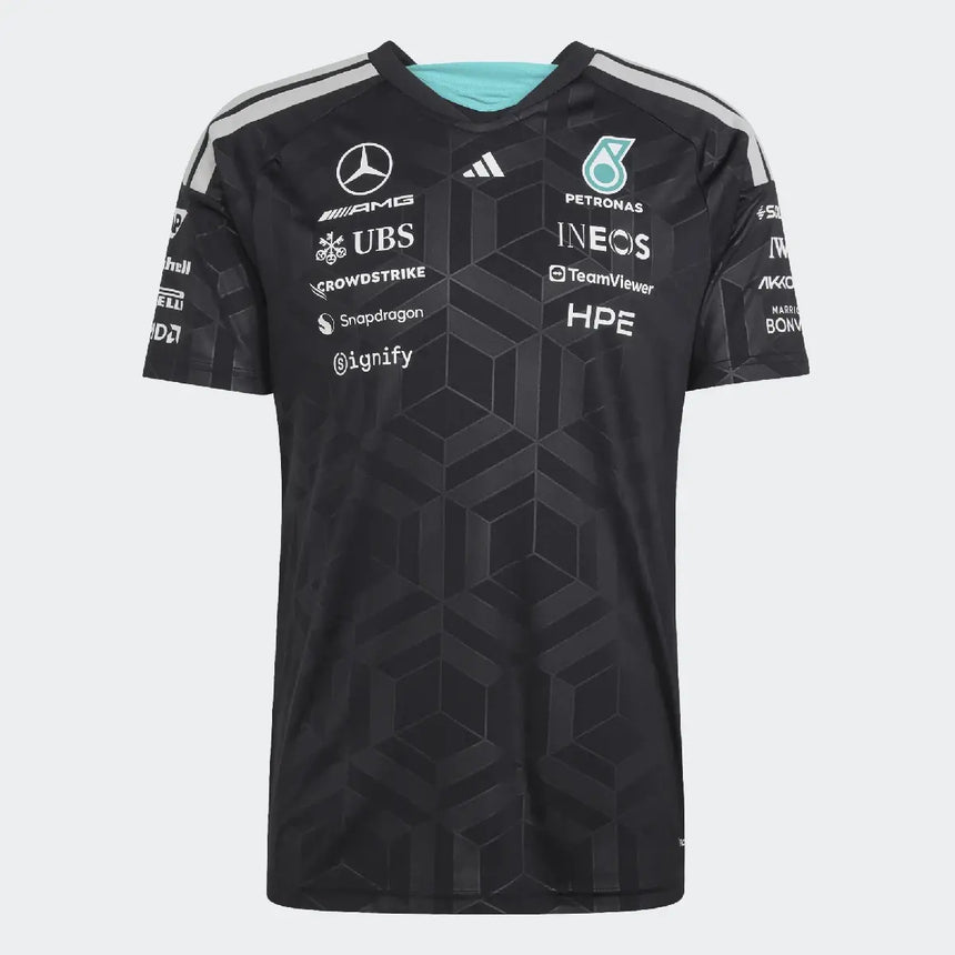 Mercedes pólko, tím, adidas, pretekári, čierne