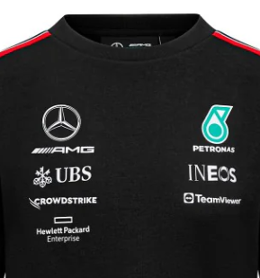 Mercedes Crew Sweatshirt, Damen, Schwarz, 2023