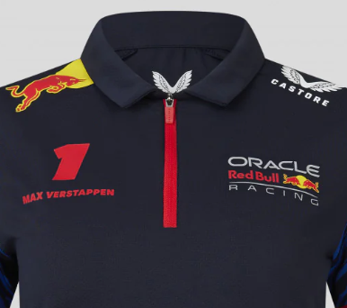Red Bull Racing T-Shirt mit Kragen, Max Verstappen, Damen, Blau, 2023